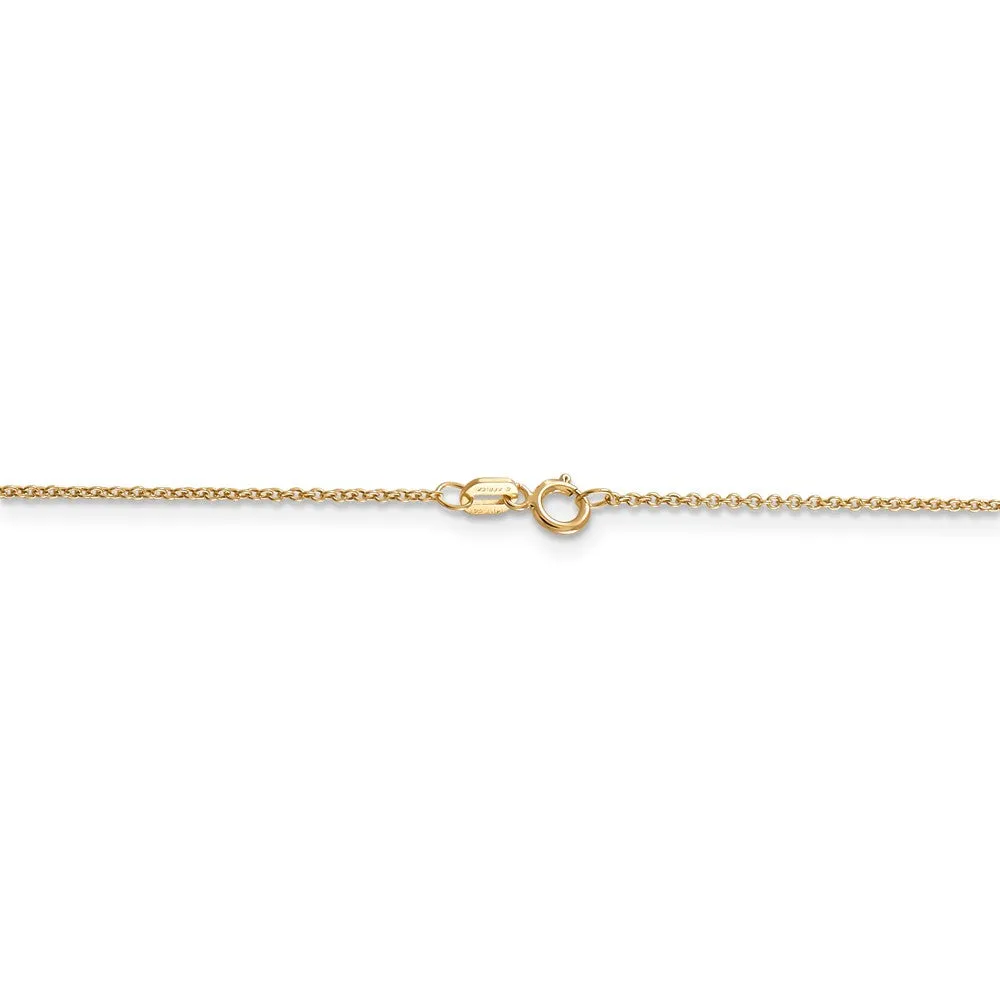 14k Yellow Gold Satin and Diamond Cut Hockey Stick Necklace