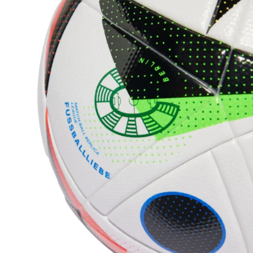 Adidas Euro 24 Fussballiebe League Football (White/Black/Glow Blue)