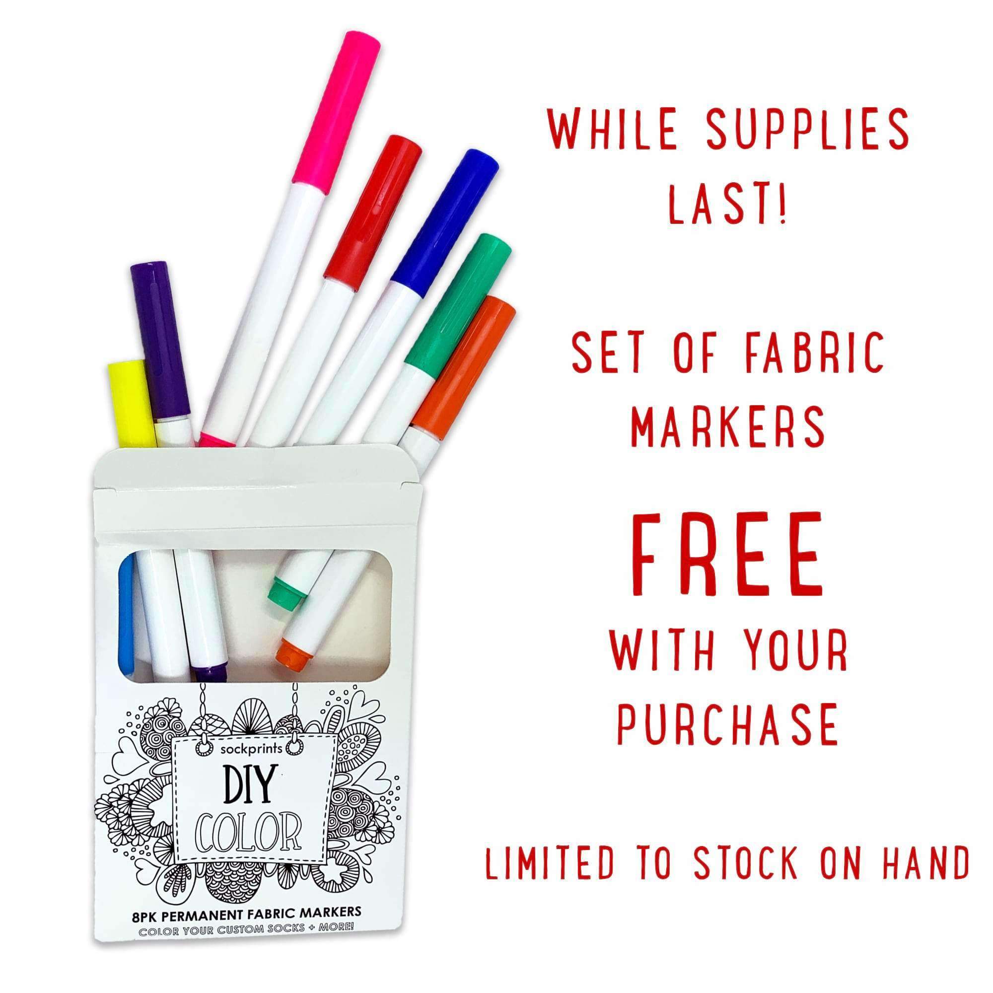 Color In Custom Photo Socks with Free Fabric Markers