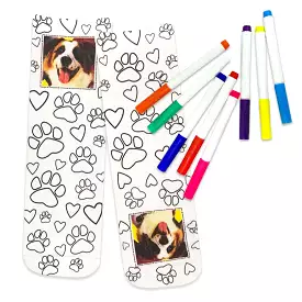 Color In Photo Socks with Paw Prints, Free Fabric Markers