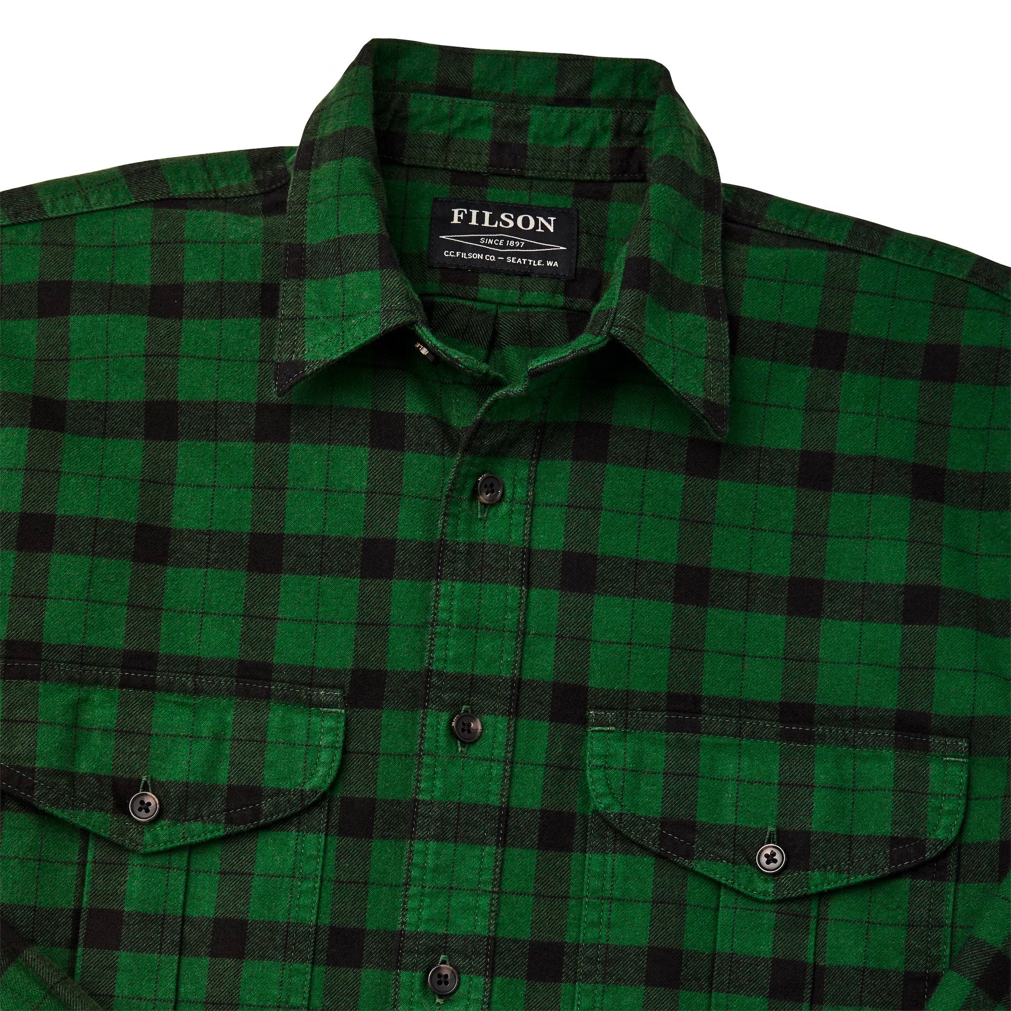 Filson Alaskan Guide Shirt - Bottle Green Black