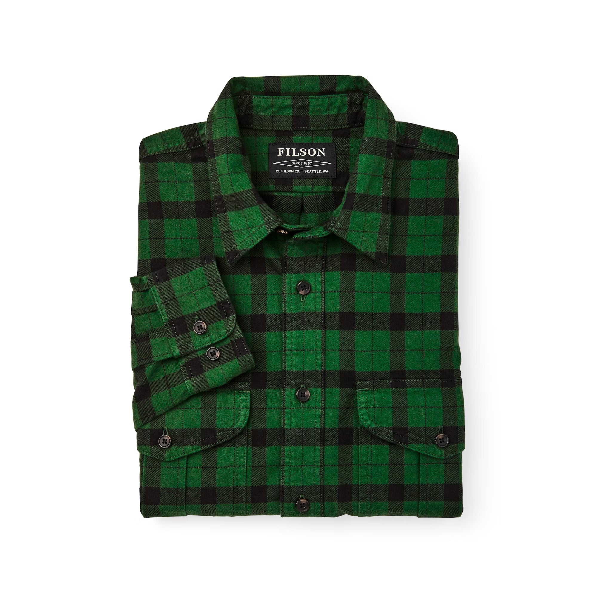 Filson Alaskan Guide Shirt - Bottle Green Black