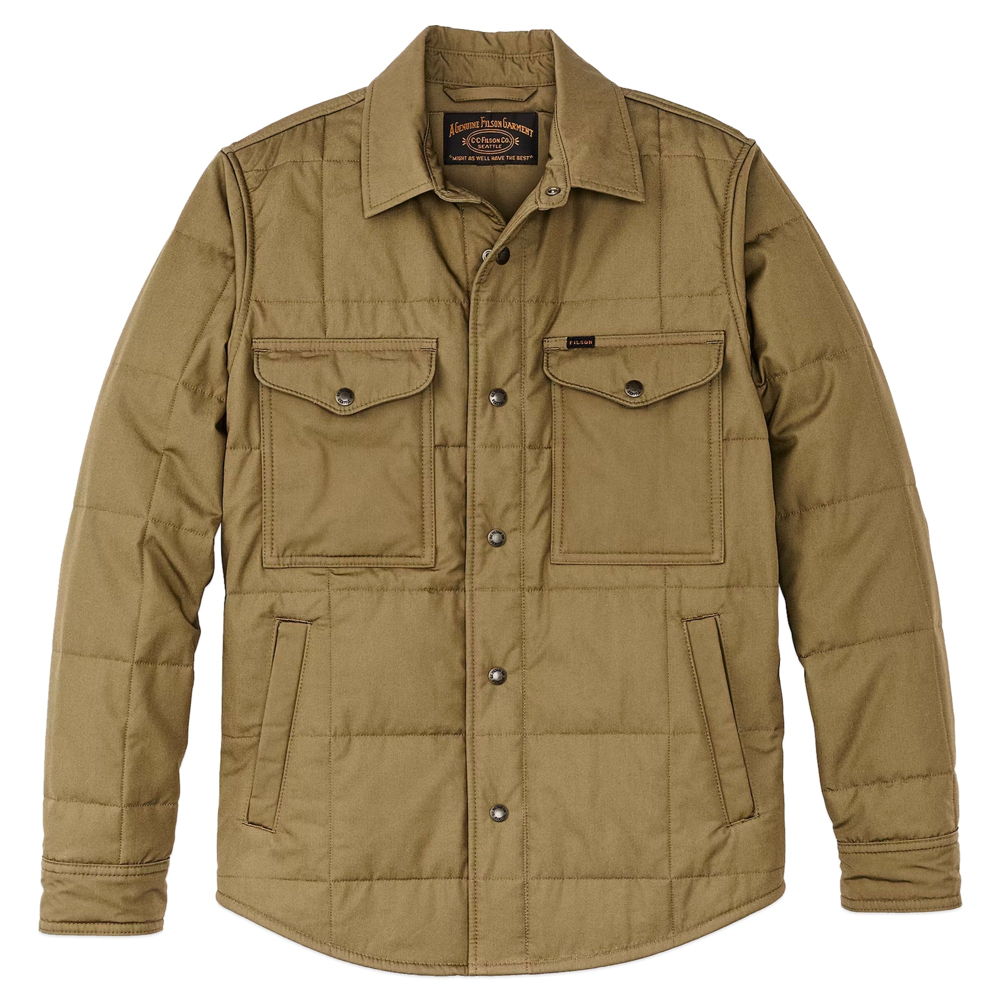 Filson Cover Cloth Quilted Jac-Shirt - Olive Drab