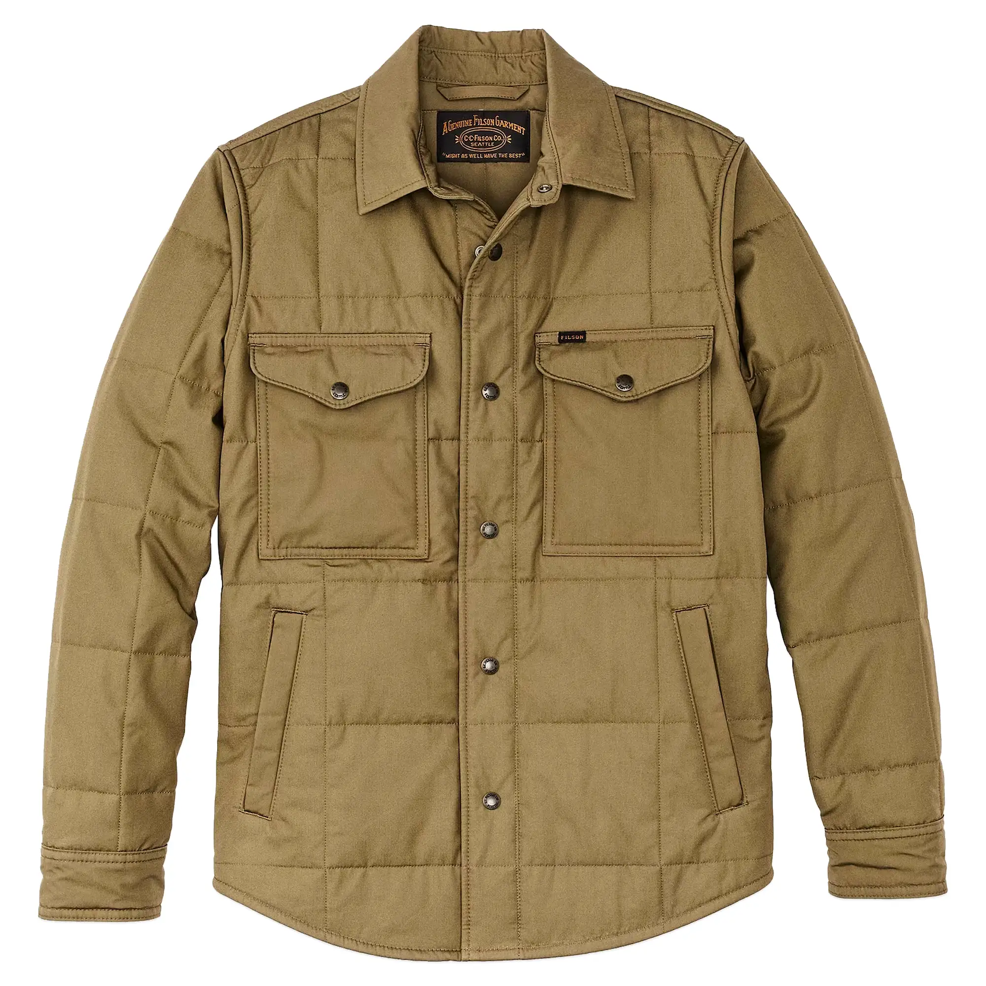 Filson Cover Cloth Quilted Jac-Shirt - Olive Drab