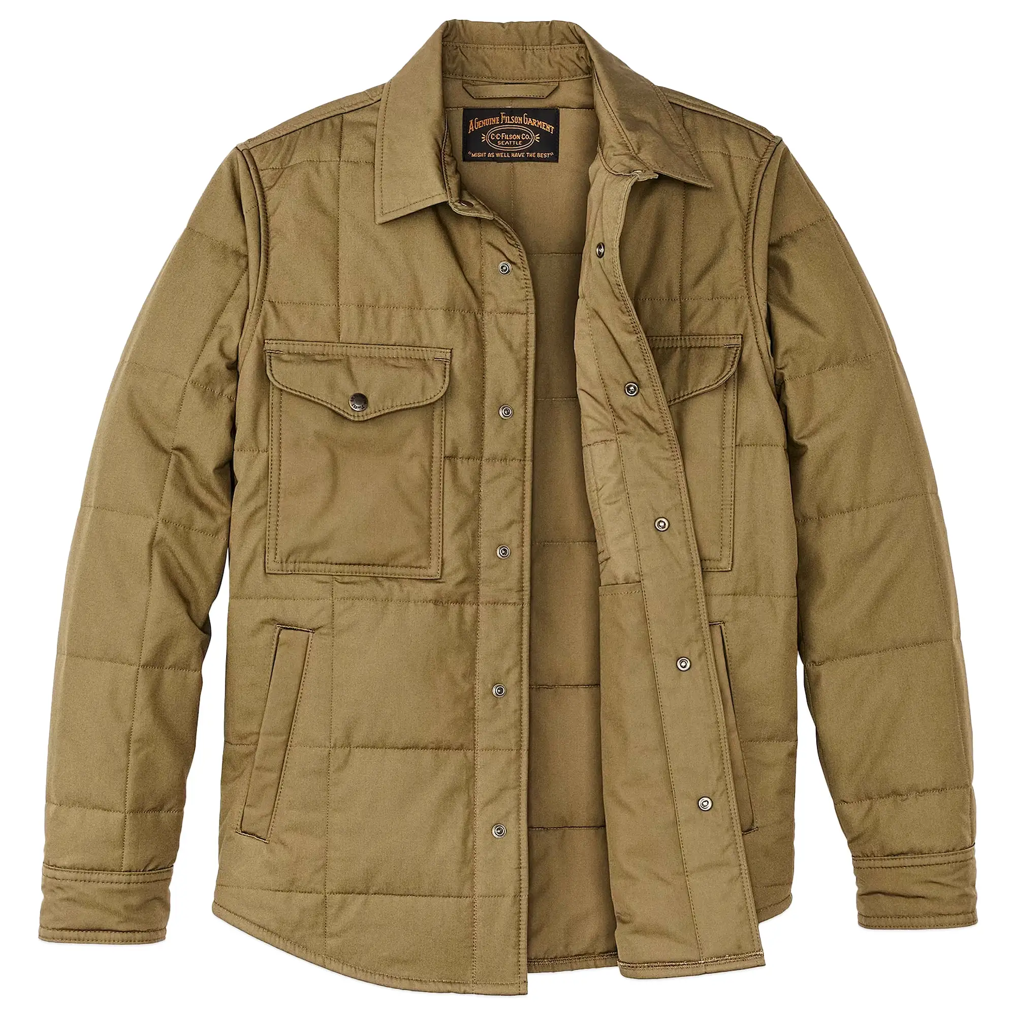 Filson Cover Cloth Quilted Jac-Shirt - Olive Drab