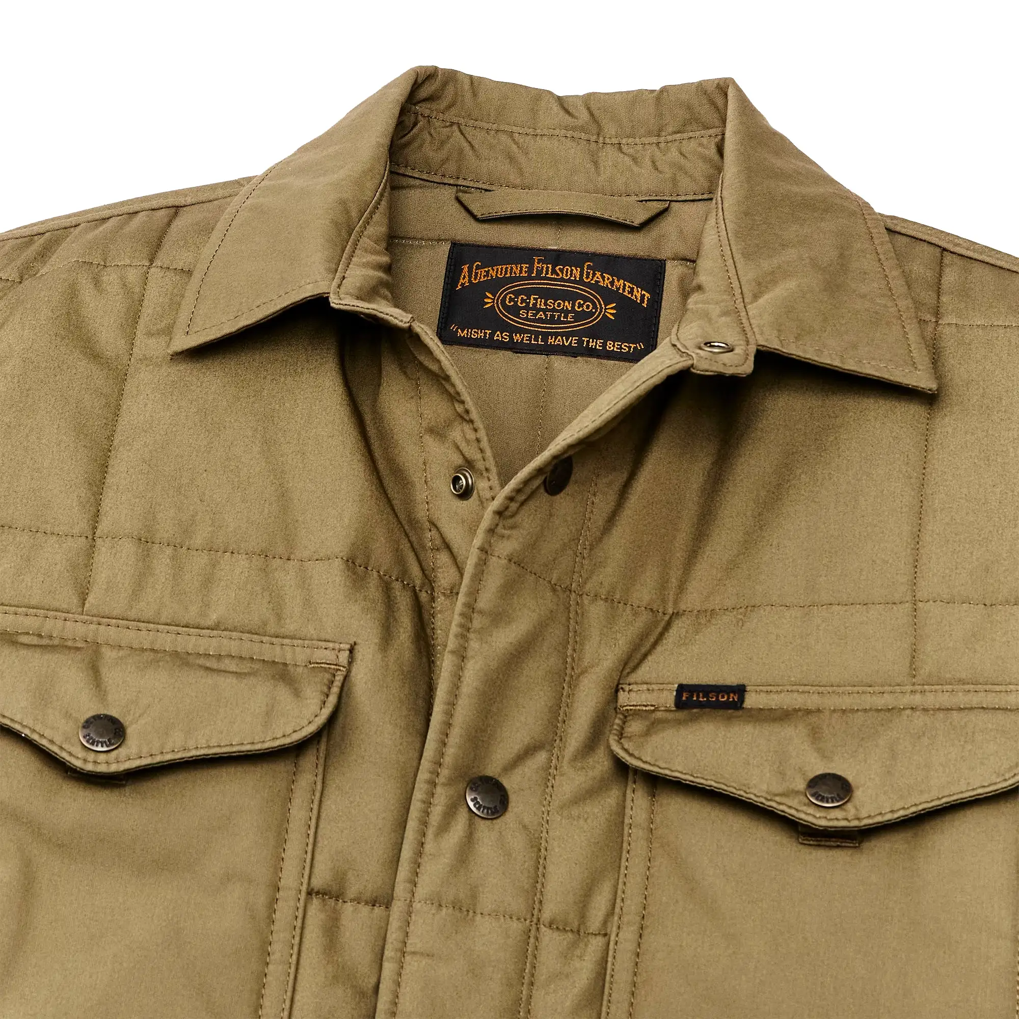 Filson Cover Cloth Quilted Jac-Shirt - Olive Drab