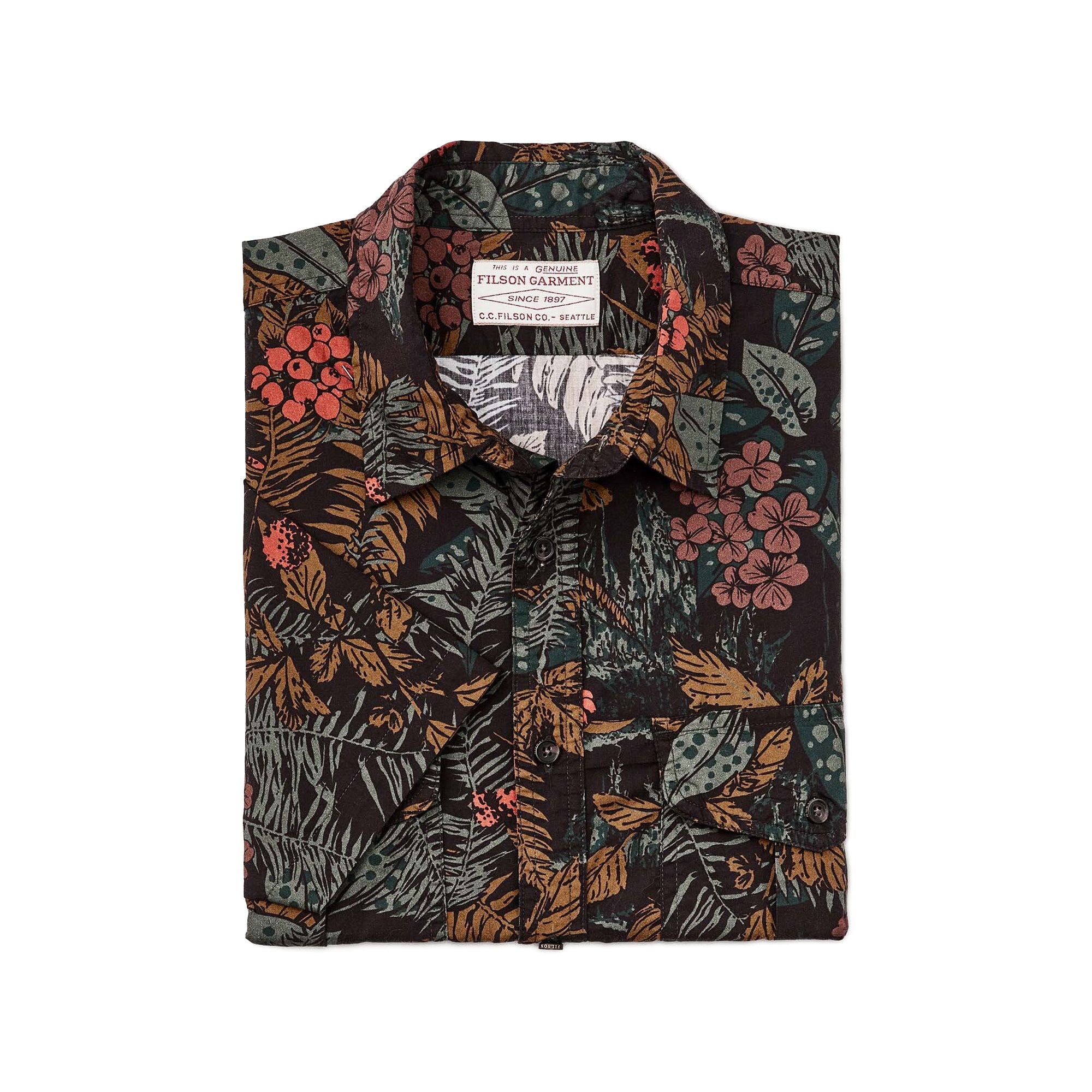 Filson Short Sleeve Washed Feather Cloth Shirt - Northwest Rainforest