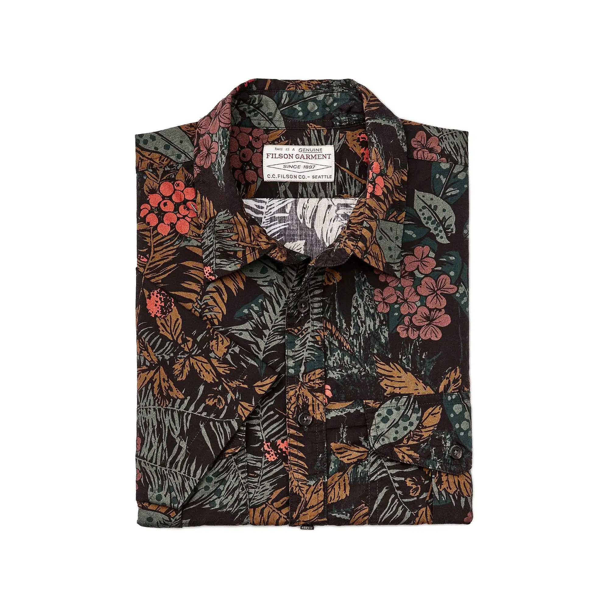 Filson Short Sleeve Washed Feather Cloth Shirt - Northwest Rainforest