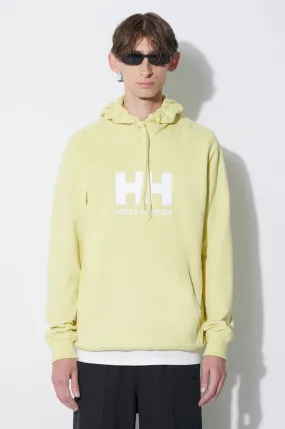 Helly Hansen cotton sweatshirt HH LOGO HOODIE men's navy blue color 33977