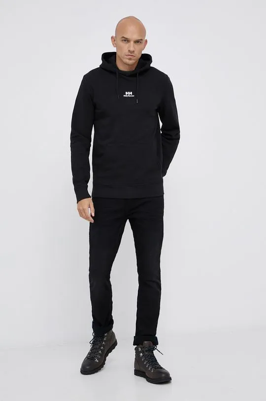 Helly Hansen sweatshirt YU HOODIE 2.0 men's black color 53582