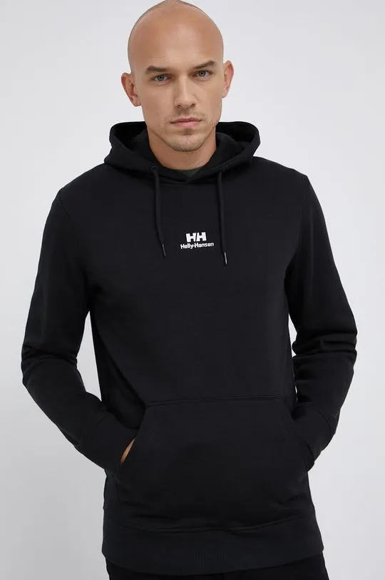 Helly Hansen sweatshirt YU HOODIE 2.0 men's black color 53582