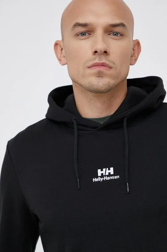 Helly Hansen sweatshirt YU HOODIE 2.0 men's black color 53582