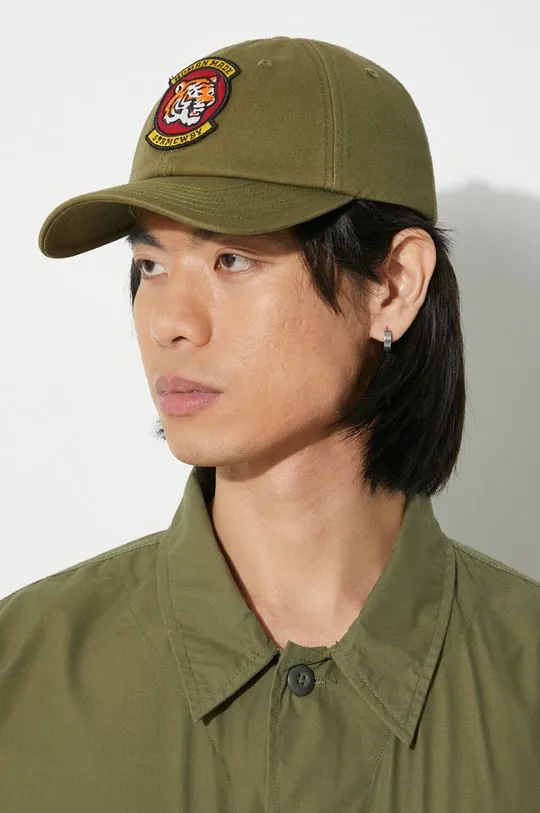 Human Made cotton baseball cap 6 Panel Cap green color HM27GD014