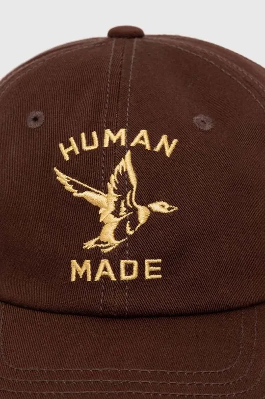 Human Made cotton baseball cap brown color HM27GD015