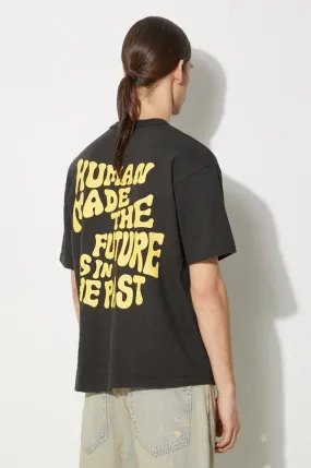 Human Made cotton t-shirt Graphic men’s black color with a print HM27TE013