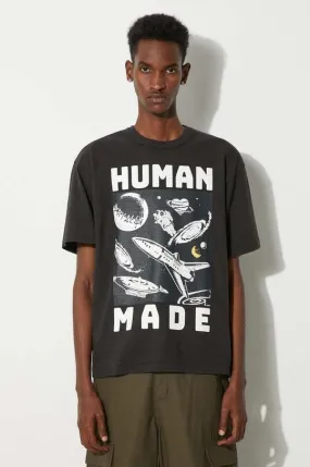 Human Made cotton t-shirt Graphic men’s black color with a print HM27TE014