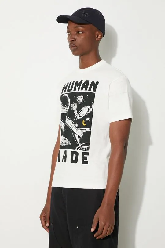 Human Made cotton t-shirt Graphic men’s white color with a print HM27TE014