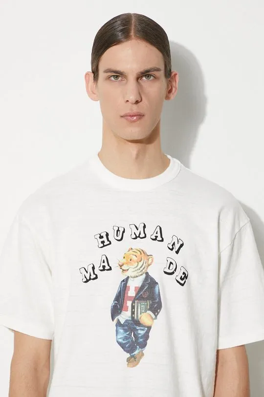 Human Made cotton t-shirt Graphic men’s white color with a print HM27TE015