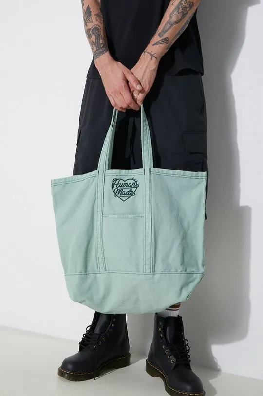 Human Made handbag Garment Dyed Tote Bag green color HM27GD037