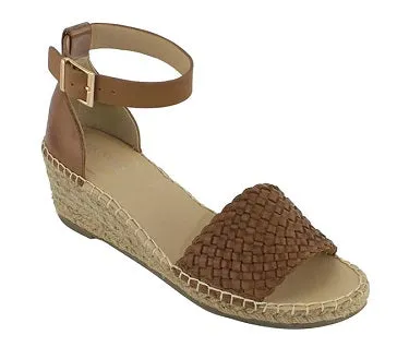 Human Premium Habit Woven Leather Wedge Sandal