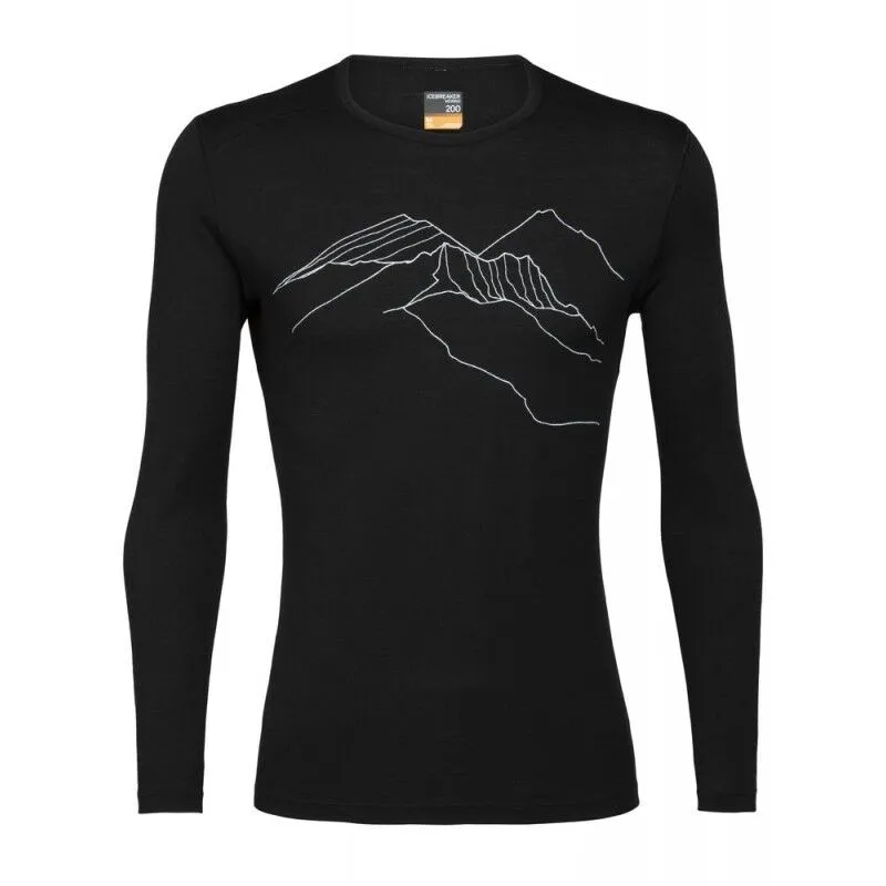 icebreaker  Mens 200 Oasis LS Crewe The Higher We Go - Intimo lana merinos - Uomo