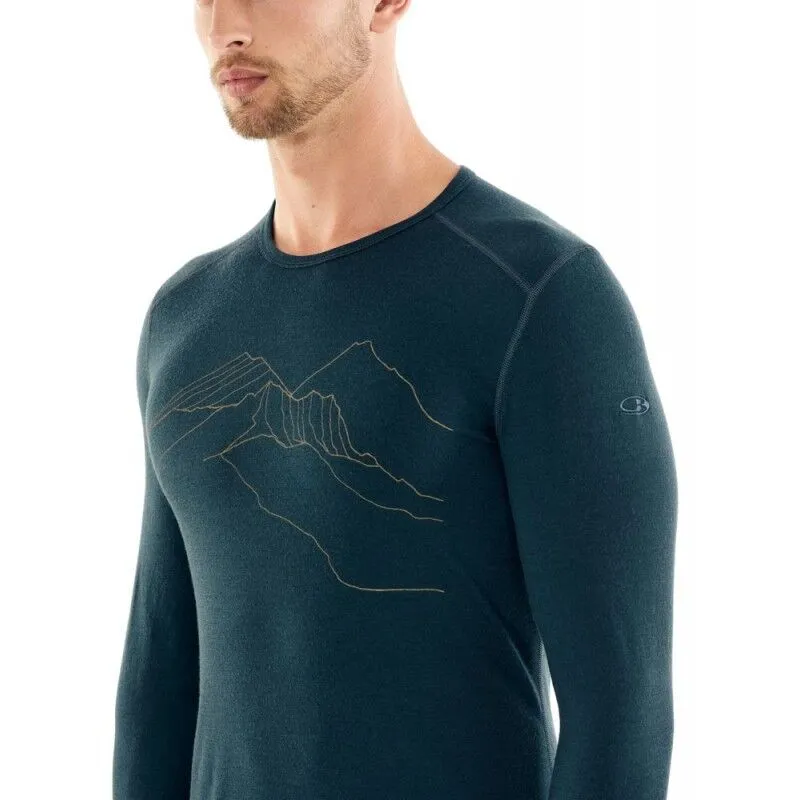 icebreaker  Mens 200 Oasis LS Crewe The Higher We Go - Intimo lana merinos - Uomo