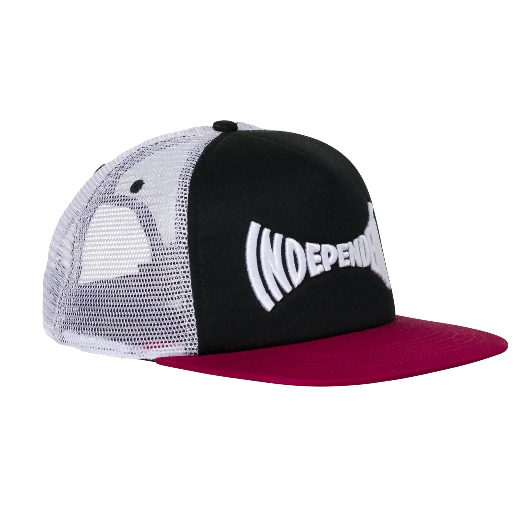 Independent Span Mesh Trucker High Profile Hat Red/White