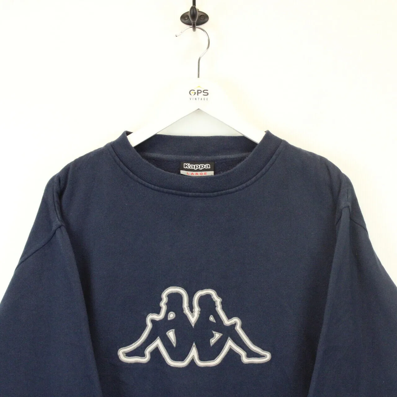 KAPPA 00s Sweatshirt Navy Blue | Large