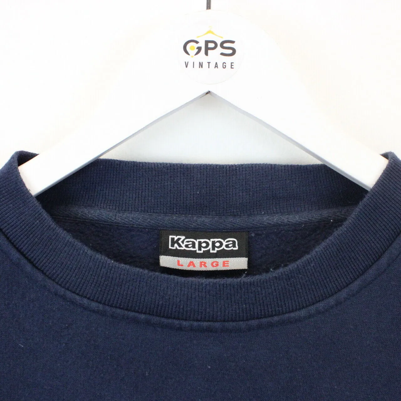 KAPPA 00s Sweatshirt Navy Blue | Large