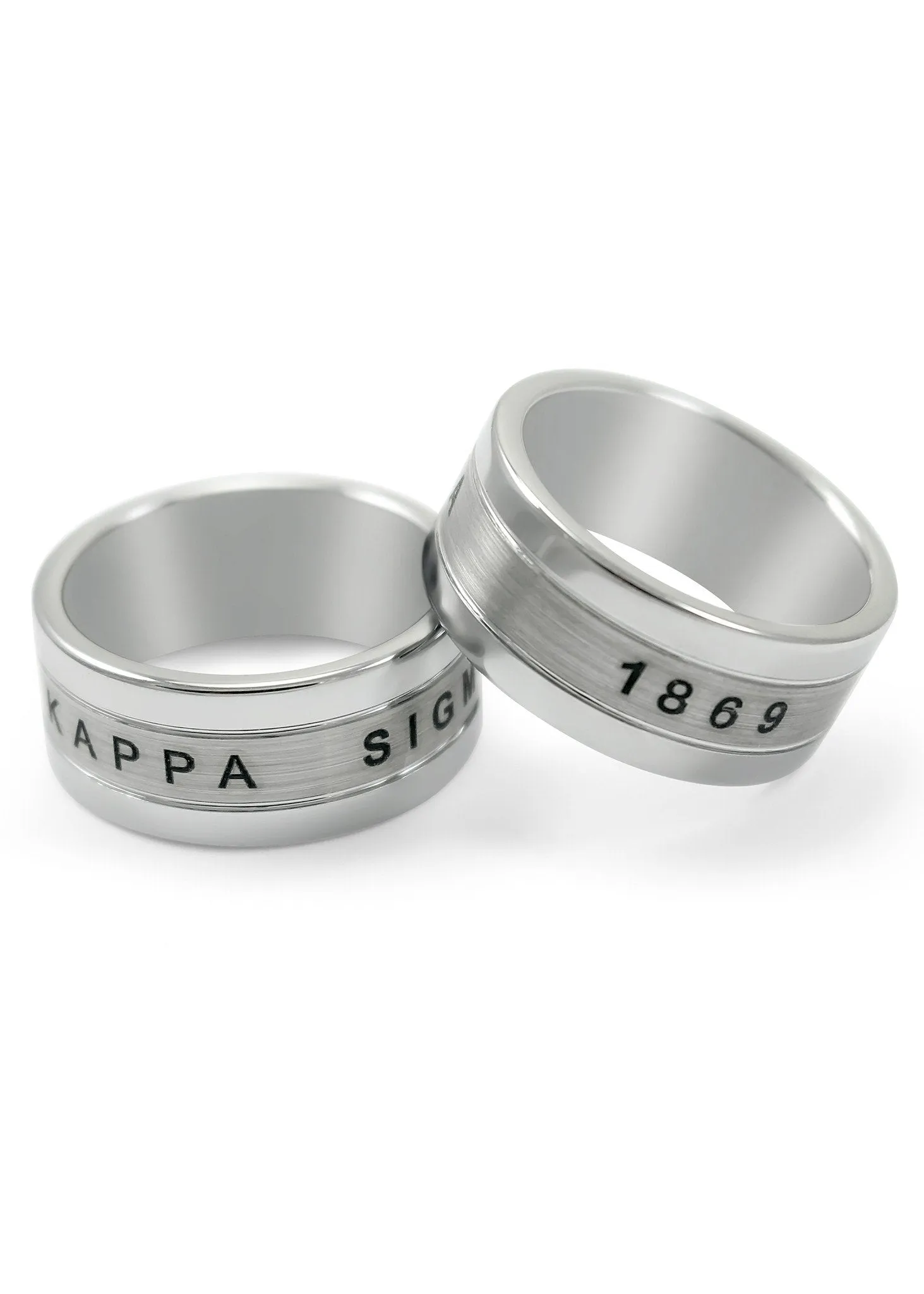 Kappa Sigma Tungsten Ring with Founding Date and Crest