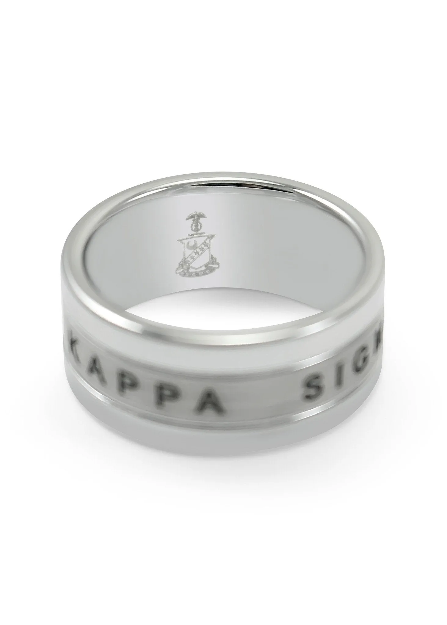 Kappa Sigma Tungsten Ring with Founding Date and Crest