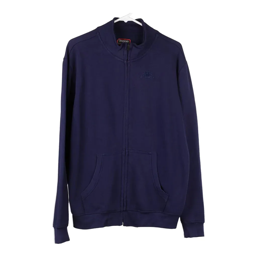 Kappa Spellout Hoodie - Large Navy Cotton