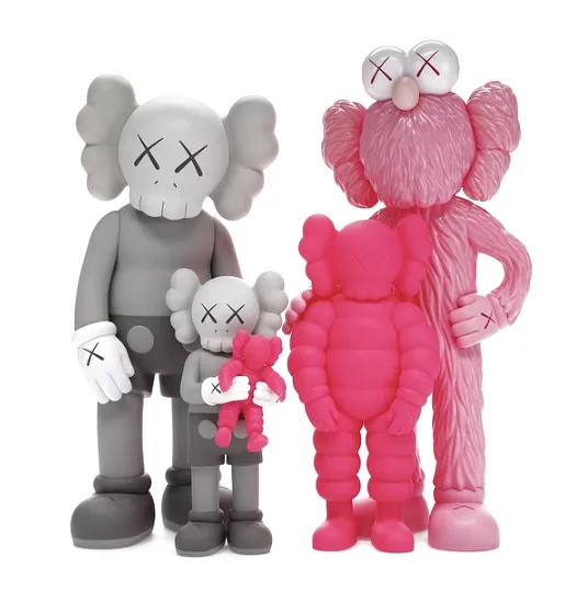 KAWS Family Vinyl Figures Grey/Pink