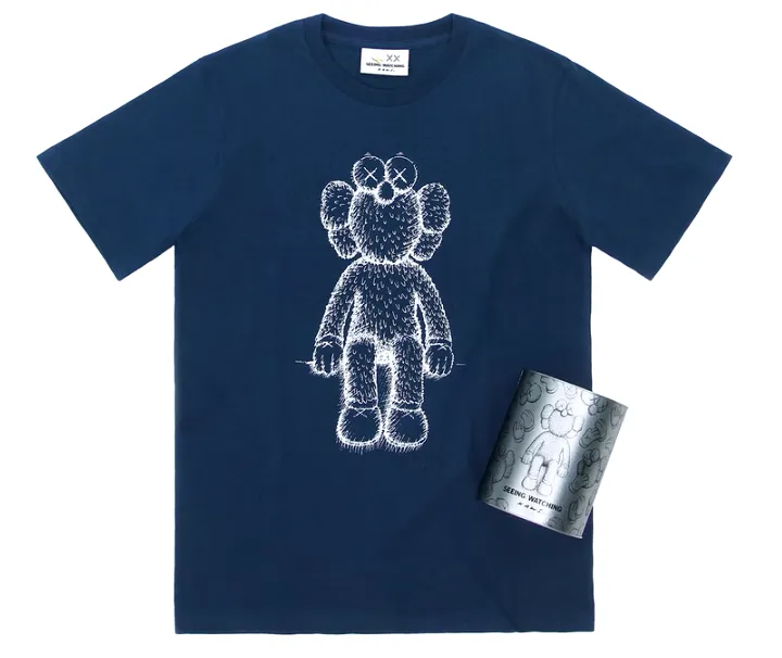 KAWS Seeing/Watching BFF Canned Tee Navy