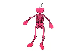 KAWS SKELETON BOARD CUTOUT ORNAMENT PINK 40x20 inches