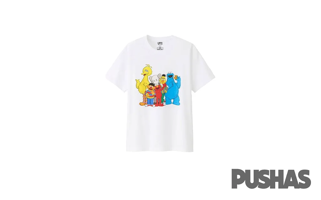 KAWS x Uniqlo x Sesame Street Group #2 White T-Shirt