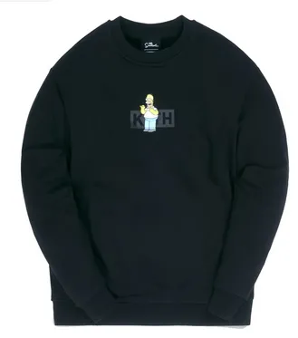 Kith x The Simpsons Homer Box Logo Crewneck Black