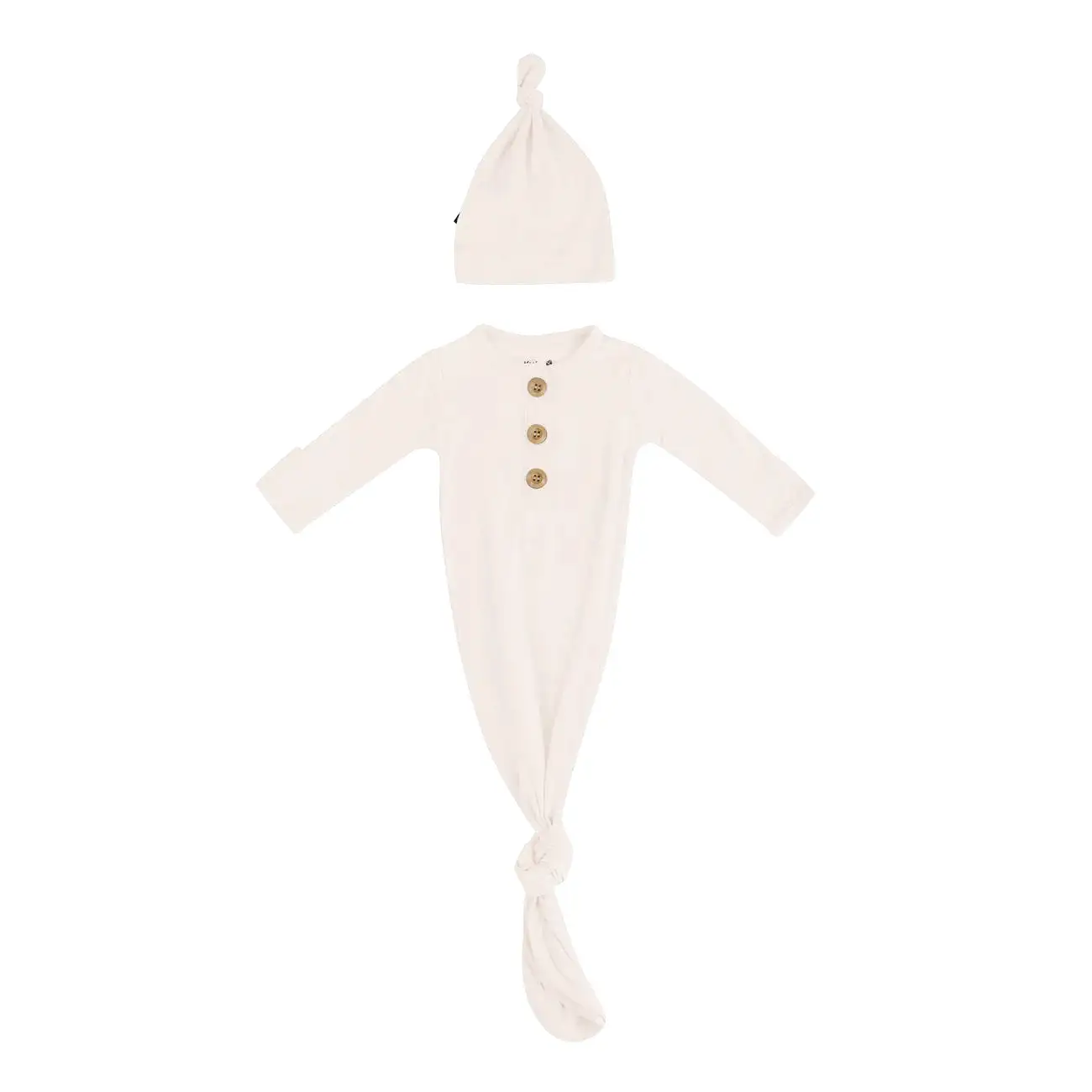 Kyte Baby - Knotted Gown with Hat Set in Oat