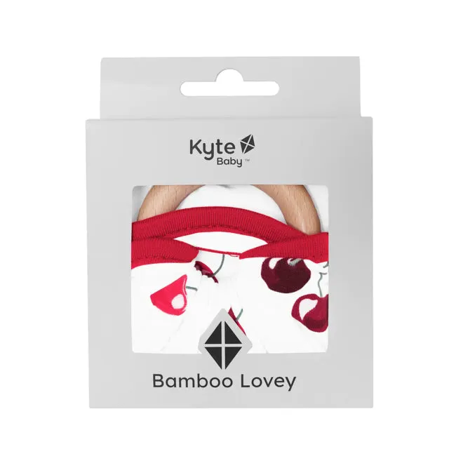 Kyte Baby Lovey with Removable Wooden Teething Ring in Cherry