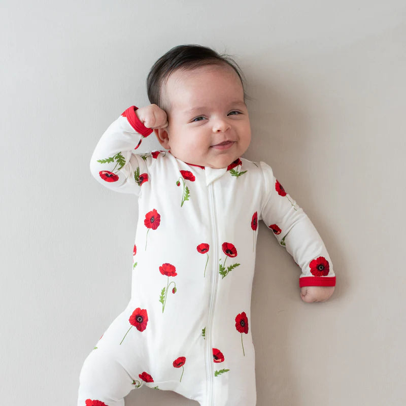 Kyte Baby - Zipper Footie - Cloud Poppies