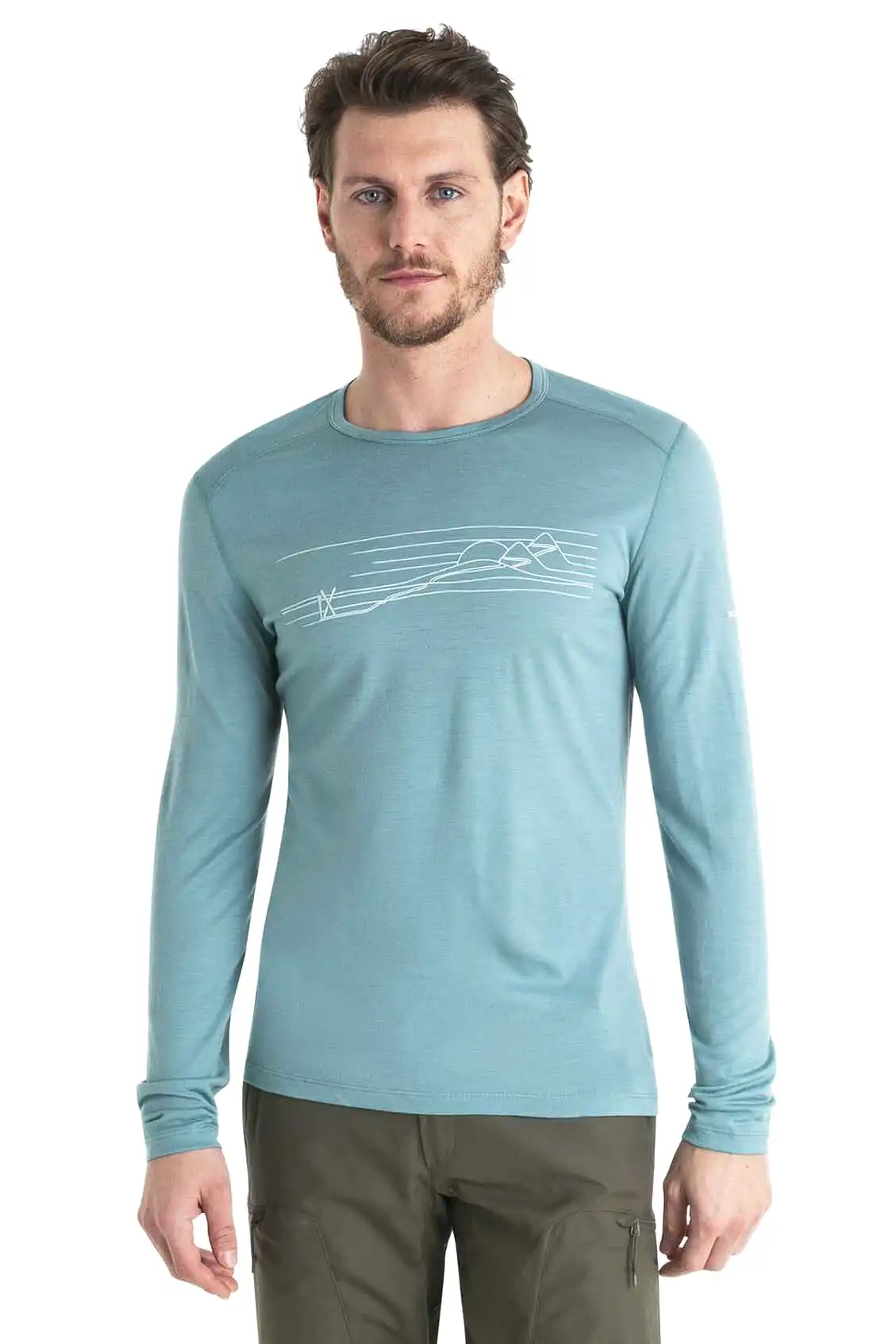 Mens Merino 200 Oasis LS Thermal Top Ski Stripes