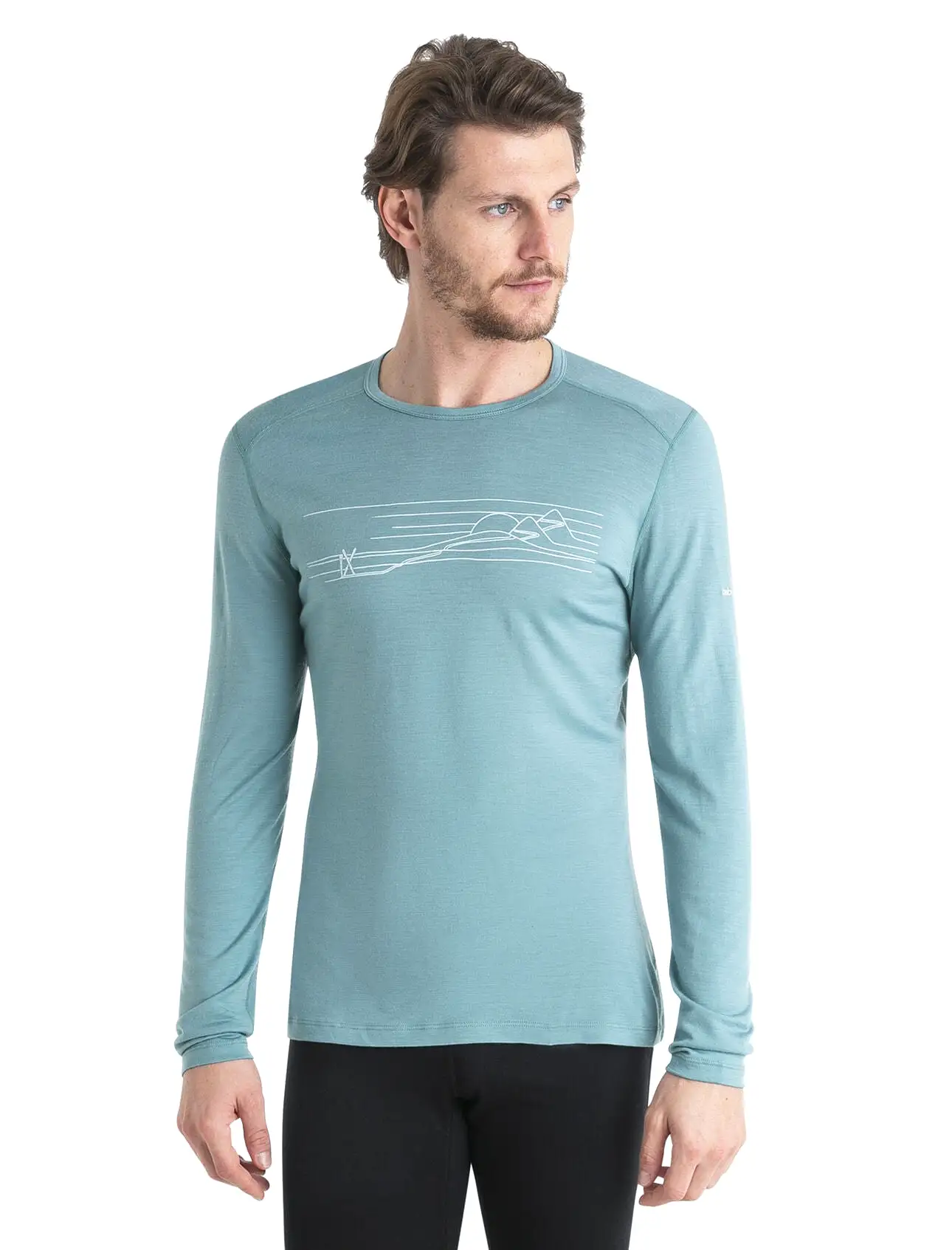 Mens Merino 200 Oasis LS Thermal Top Ski Stripes