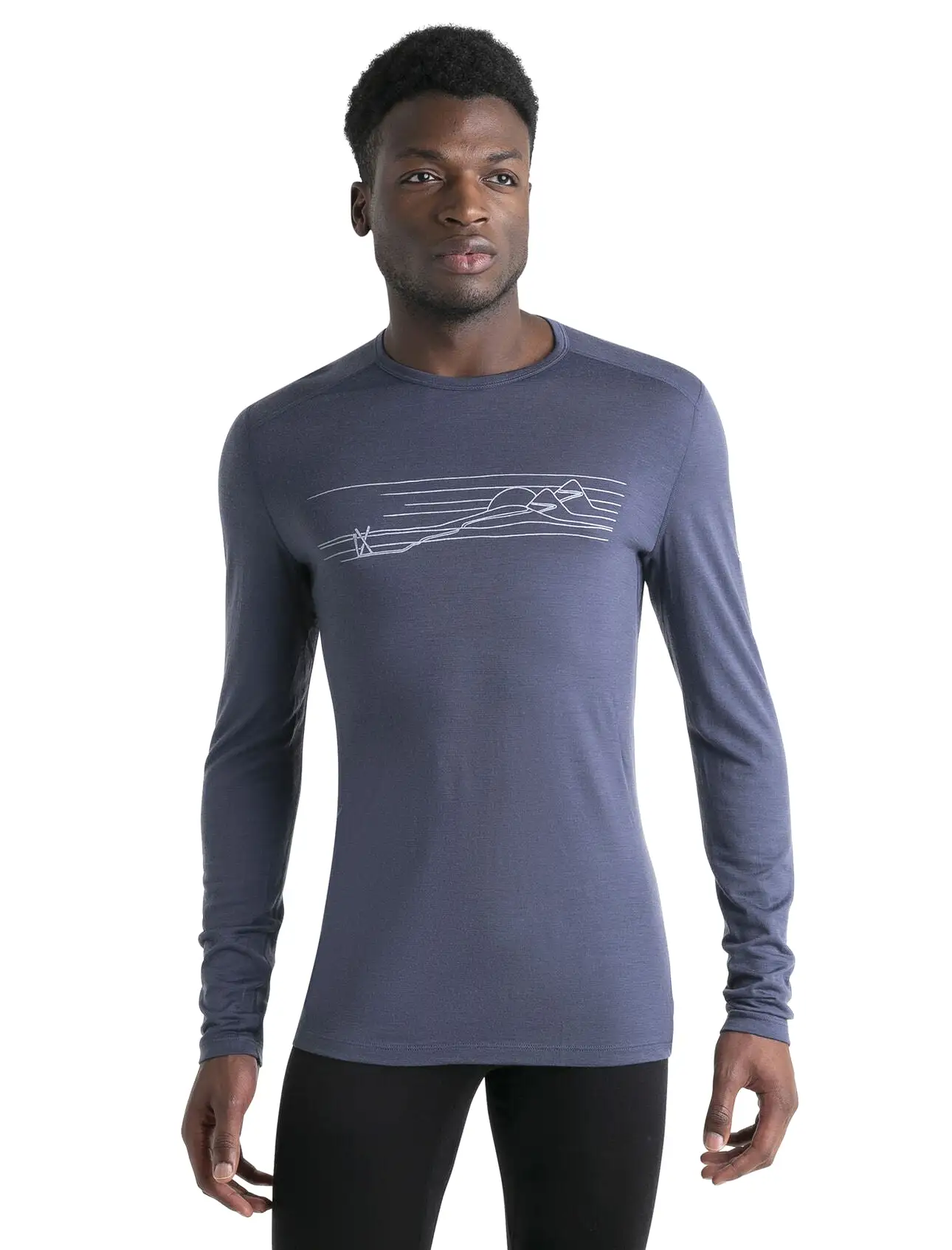 Mens Merino 200 Oasis LS Thermal Top Ski Stripes