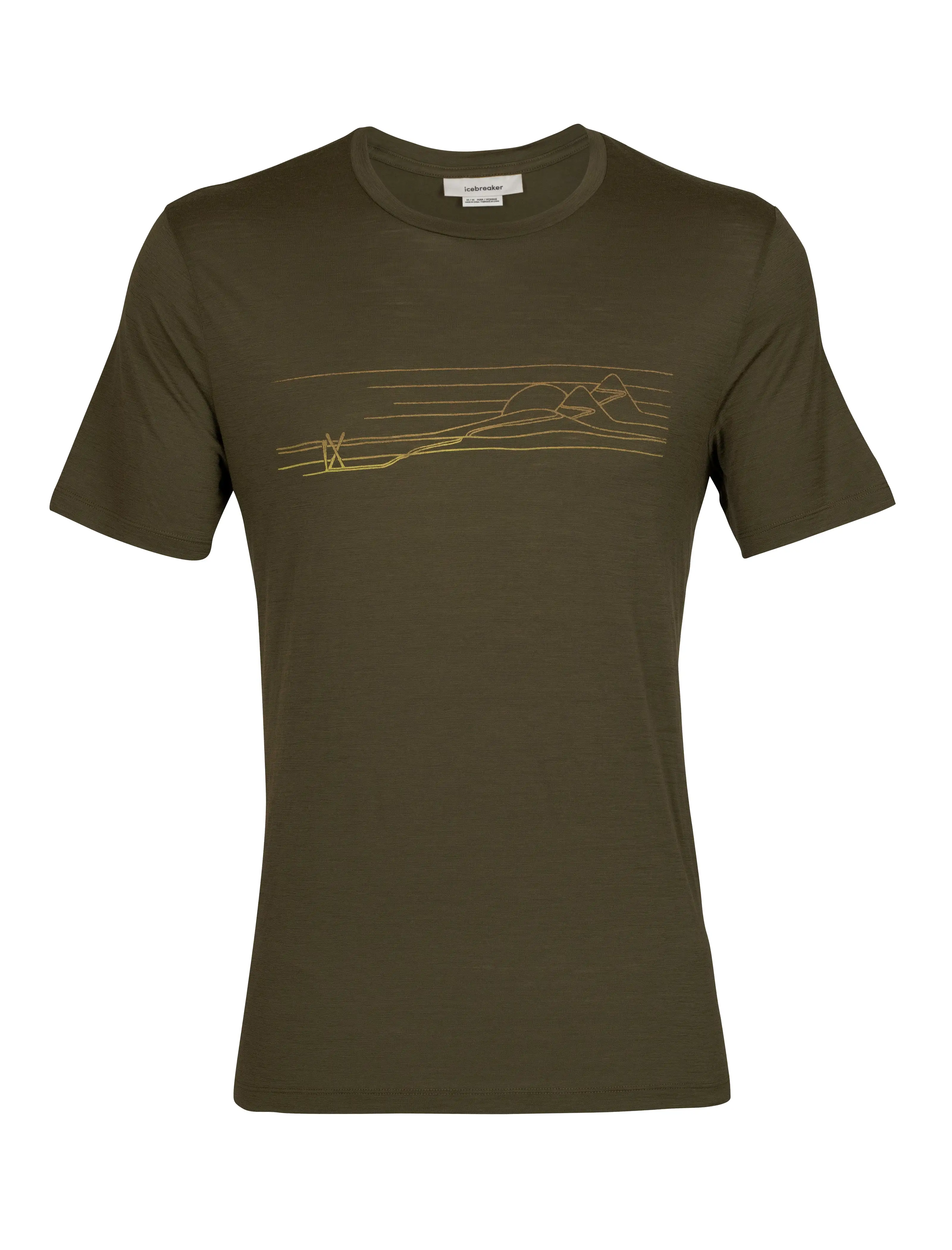 Mens Merino Tech Lite II Short Sleeve Tee Ski Stripes