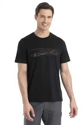 Mens Merino Tech Lite II Short Sleeve Tee Ski Stripes