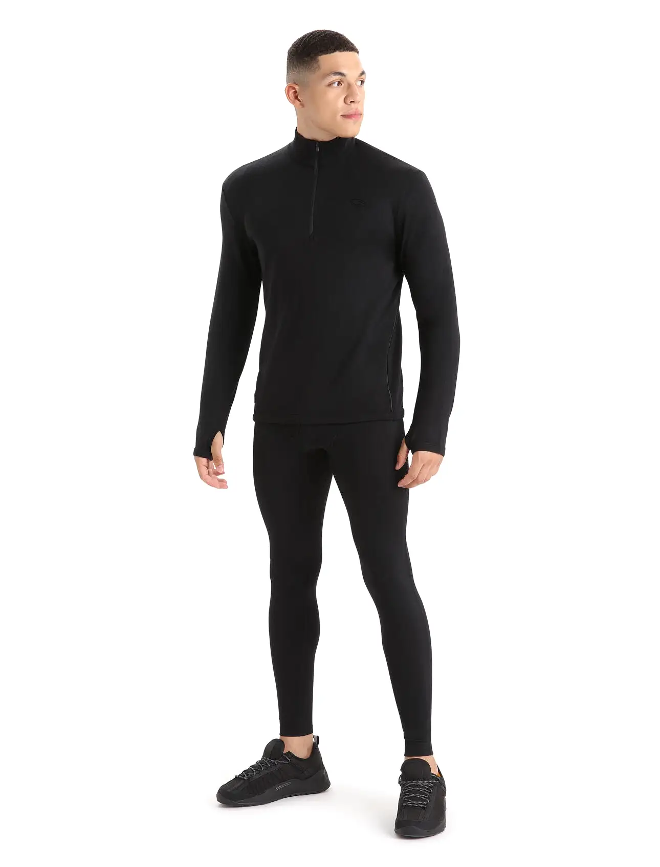 Mens Original LS Half Zip - Black