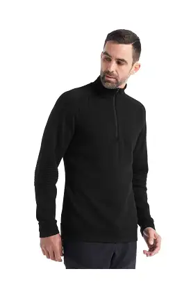 Mens Zoneknit LS Half Zip - Black