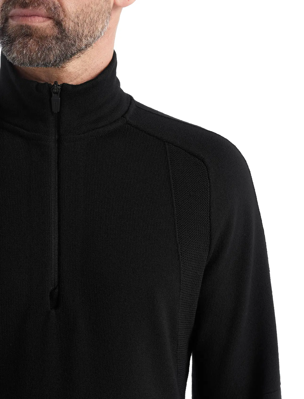 Mens Zoneknit LS Half Zip - Black