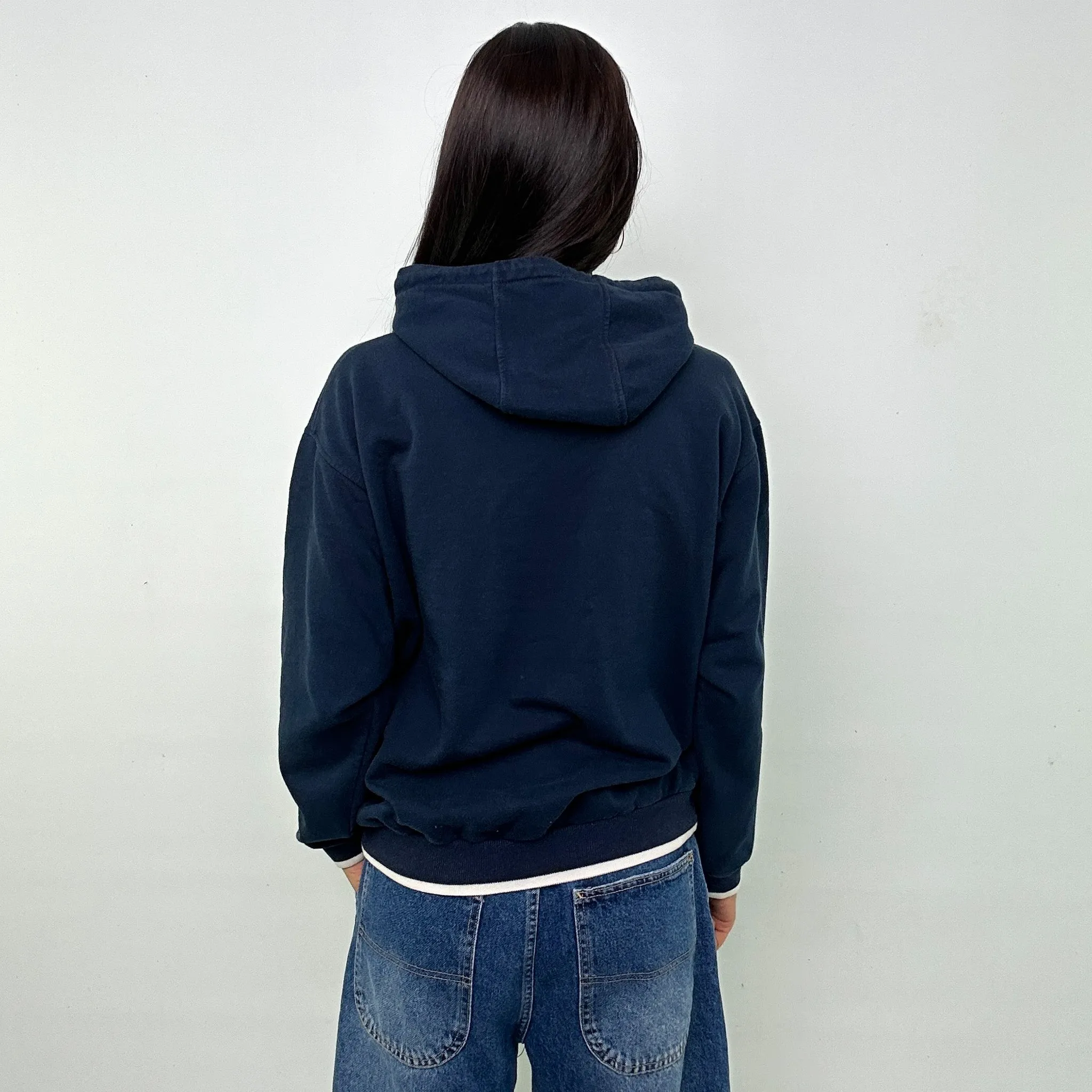 Navy Blue 90s Kappa Spellout Hoodie Sweatshirt (M)