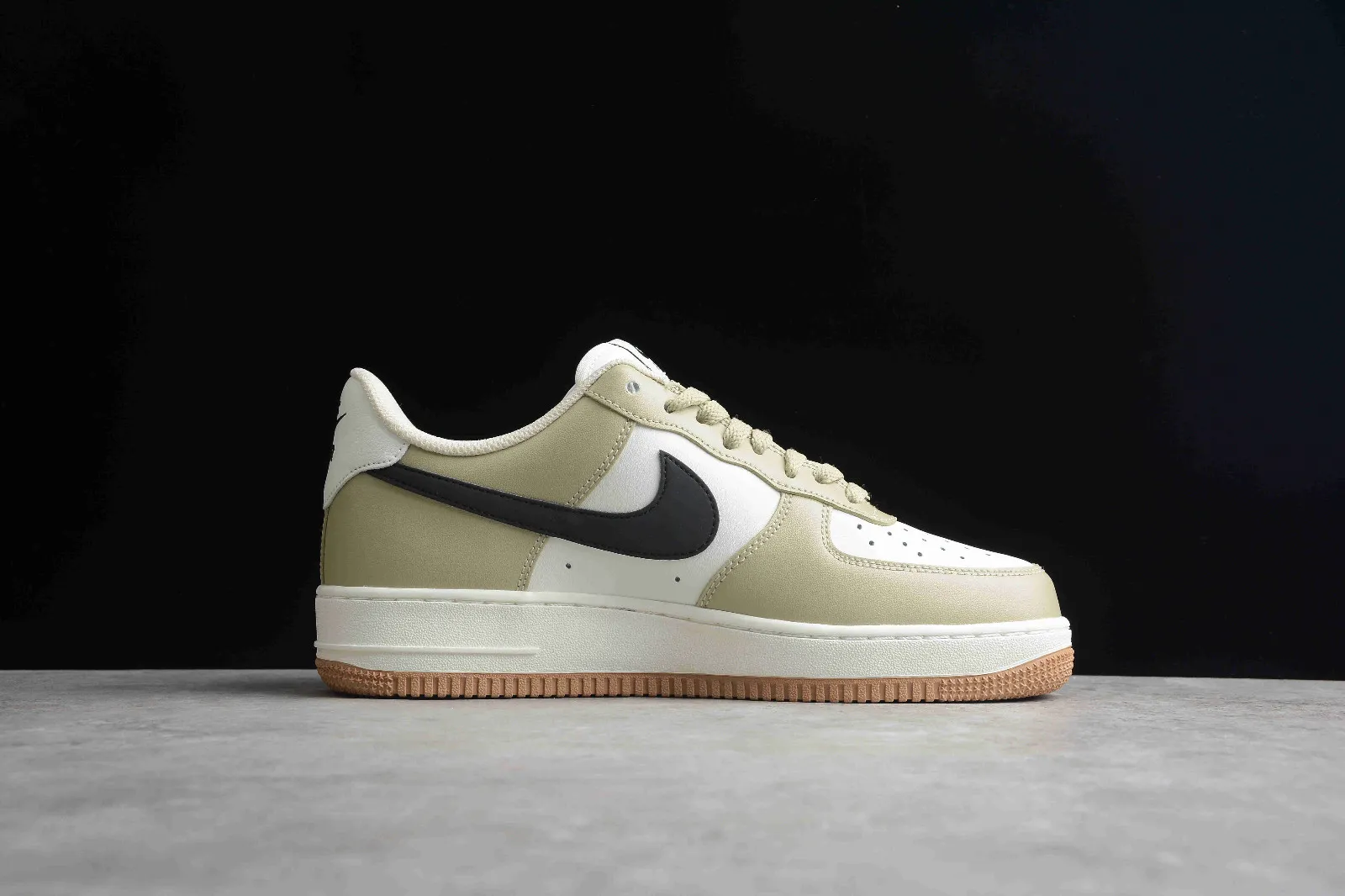 Nike Air Force 1 07 Low Khaki Black White Shoes DH5969-633